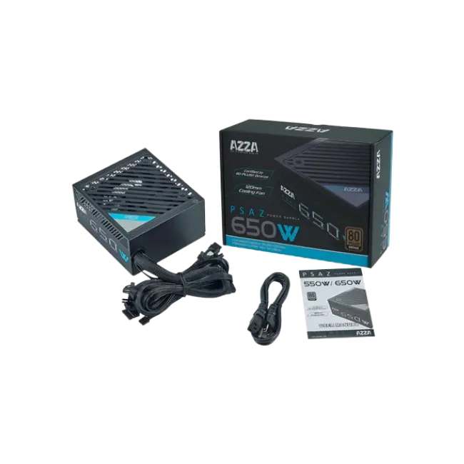 FUENTE DE PODER AZZA 650W 80+ BRONZE PSAZ-650W-1
