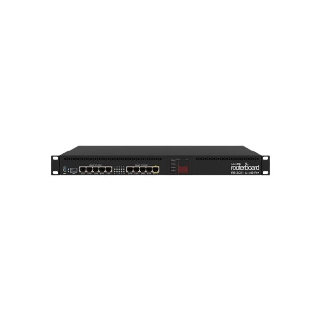 1U PARA MONTAJE EN RACK 10 X GIGABIT ETHERNET SFP USB 3.0 LCD SALIDA POE 1 PUERTO CPU 2 X 1.4GHZ 1GB RAM ROUTER OS L5 MIKROTIK-3