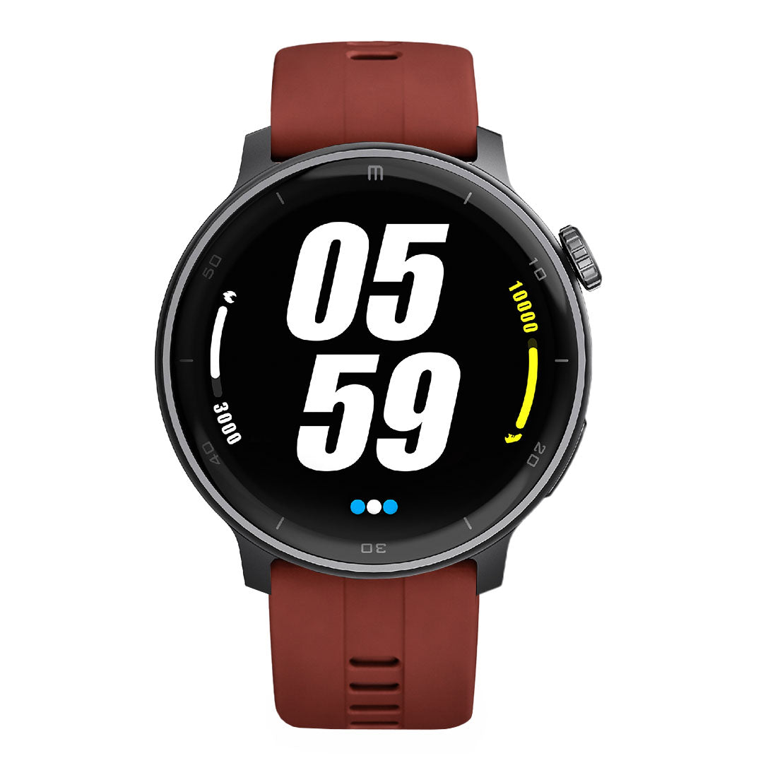 RELOJ T8 NEGRO + PULSERA SILICÓN ROJO LADRILLO-1