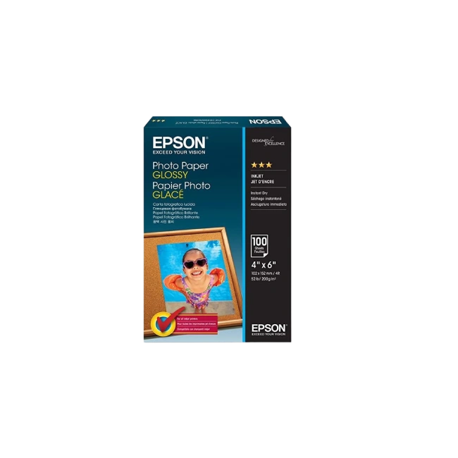 Epson Photo Paper, Glossy, 4" x 6" 200 g/m² (100 sheets)-1