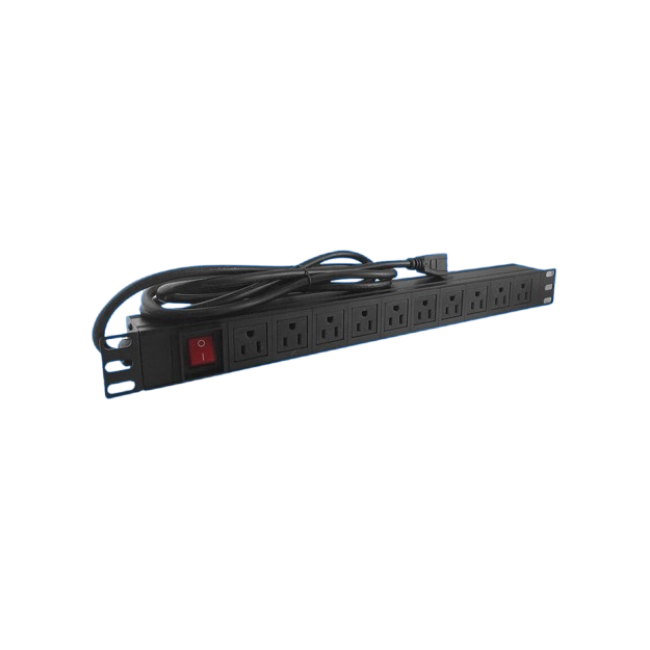 PDU para Gabinetes Sprywire SW-PD10 10 Puertos con Protector de Sobrecargas