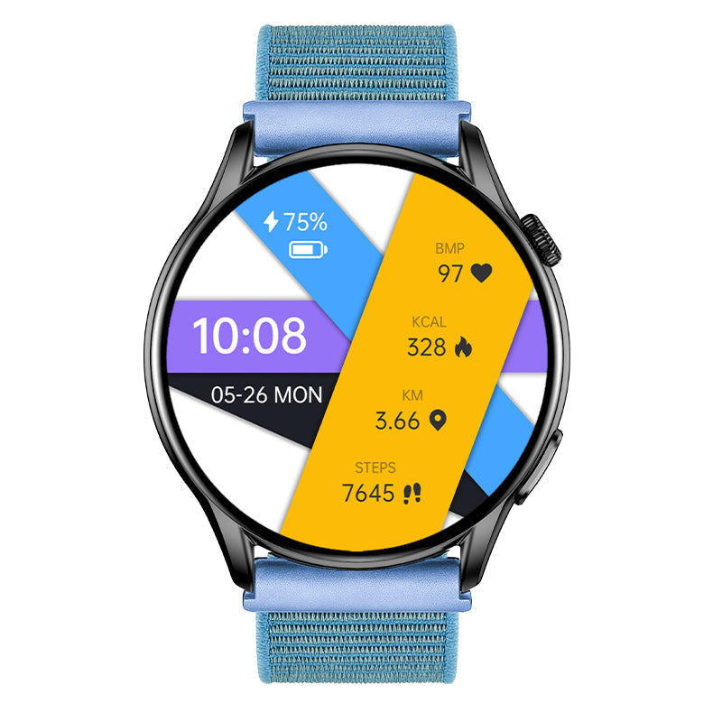 Reloj T7 Negro + Pulsera velcro celeste-1
