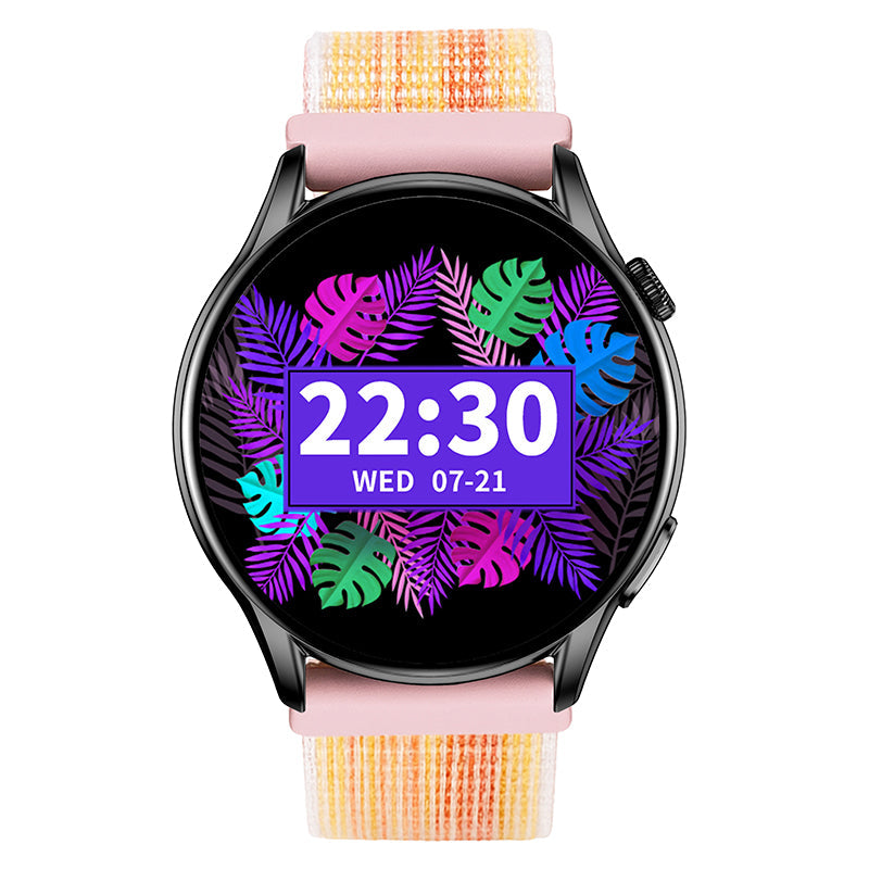 Reloj T7 Negro + Pulsera velcro rosa tonos claros blancos-1