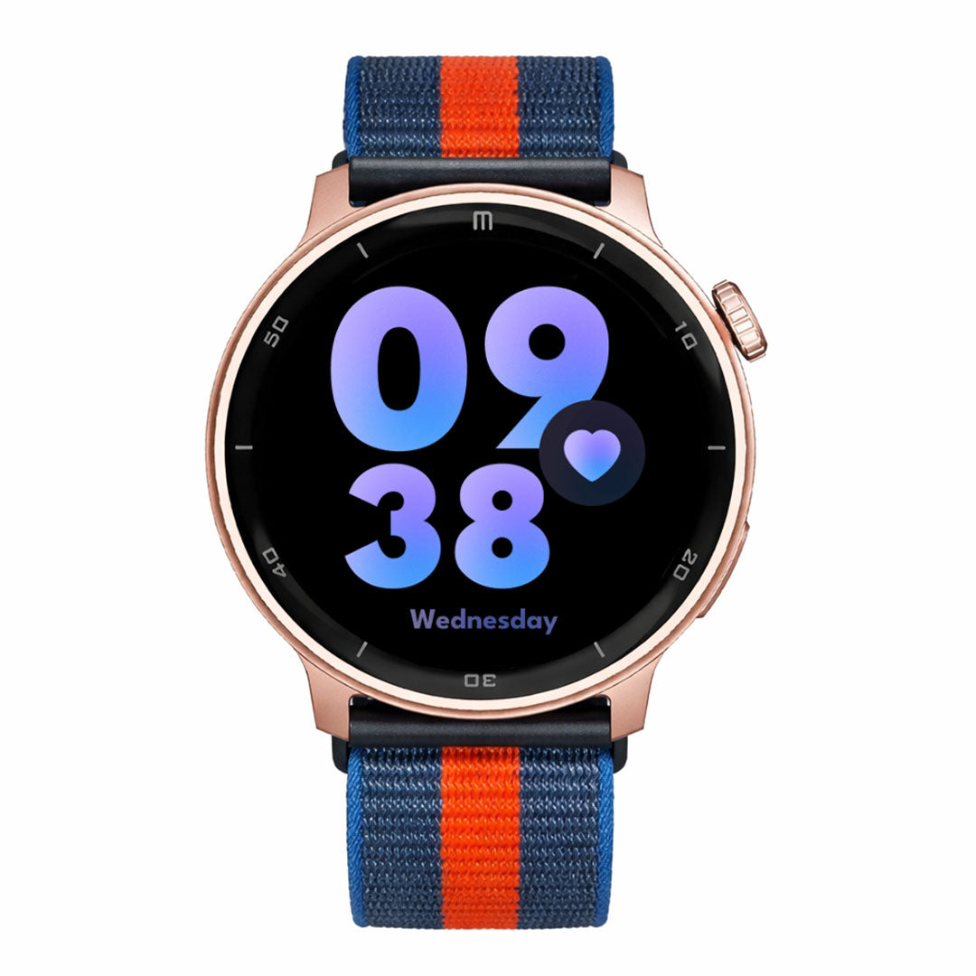 Reloj T8 Rosa + Pulsera velcro azul naranja-1