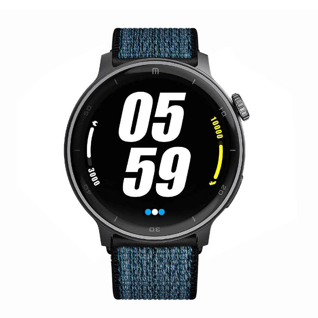 RELOJ T8 NEGRO + Pulsera velcro azul oscuro