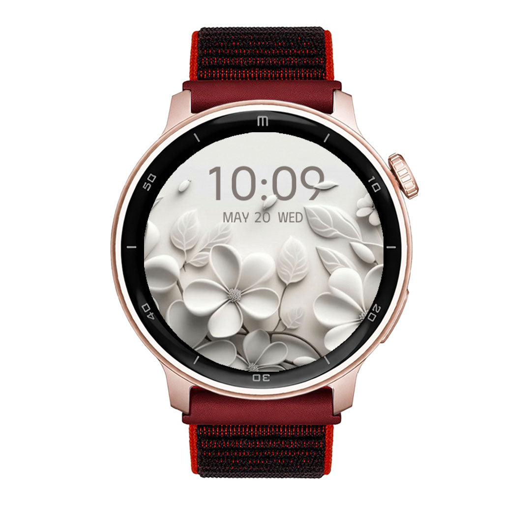 RELOJ T8 ROSA + PULSERA VELCRO ROJO NEGRO-1
