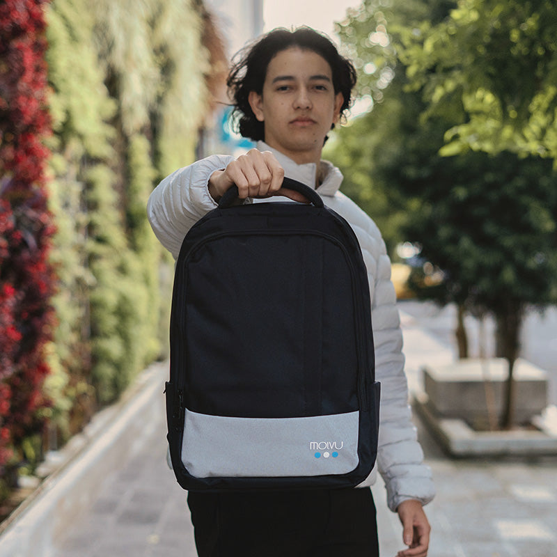 Mochila U2 Negro Con Gris Claro-8