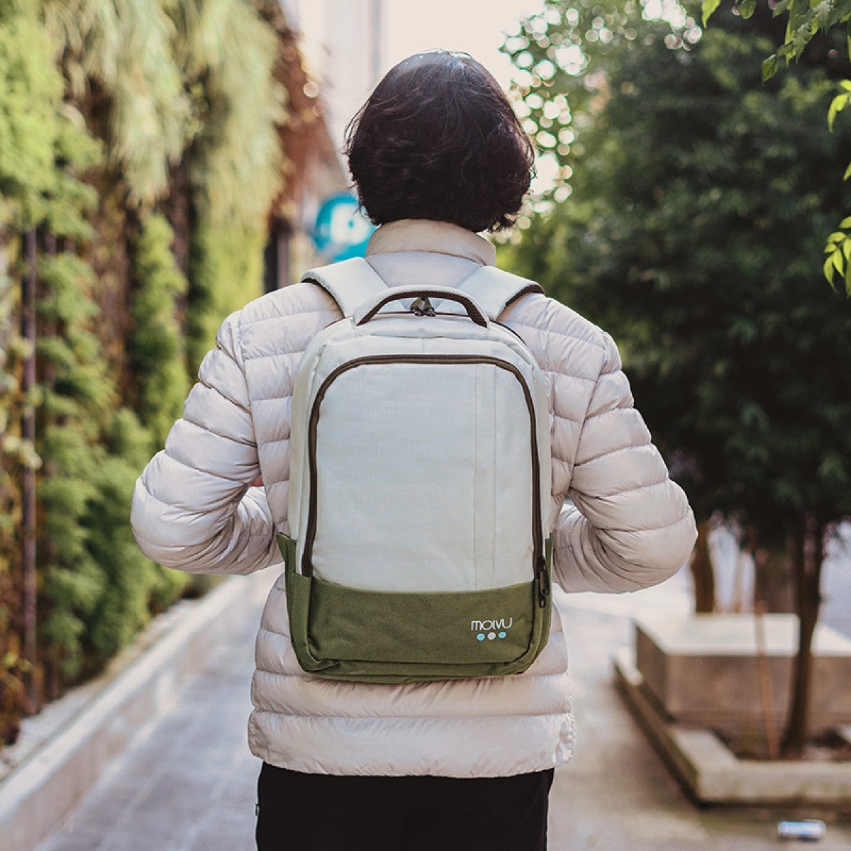 Mochila U2 Verde con Celeste-14