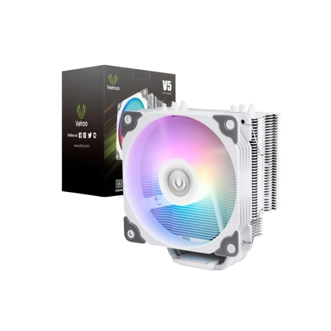 VENTILADOR PARA PROCESADOR VETROO V5 RGB COLOR BLANCO