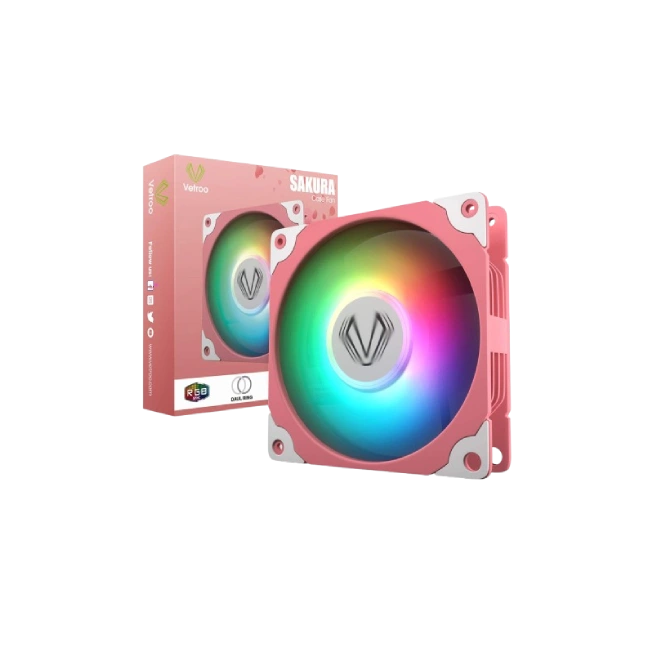 VENTILADOR PARA PROCESADOR VETROO SAKURA SA120 ARGB 120MM COLOR ROSADO-1