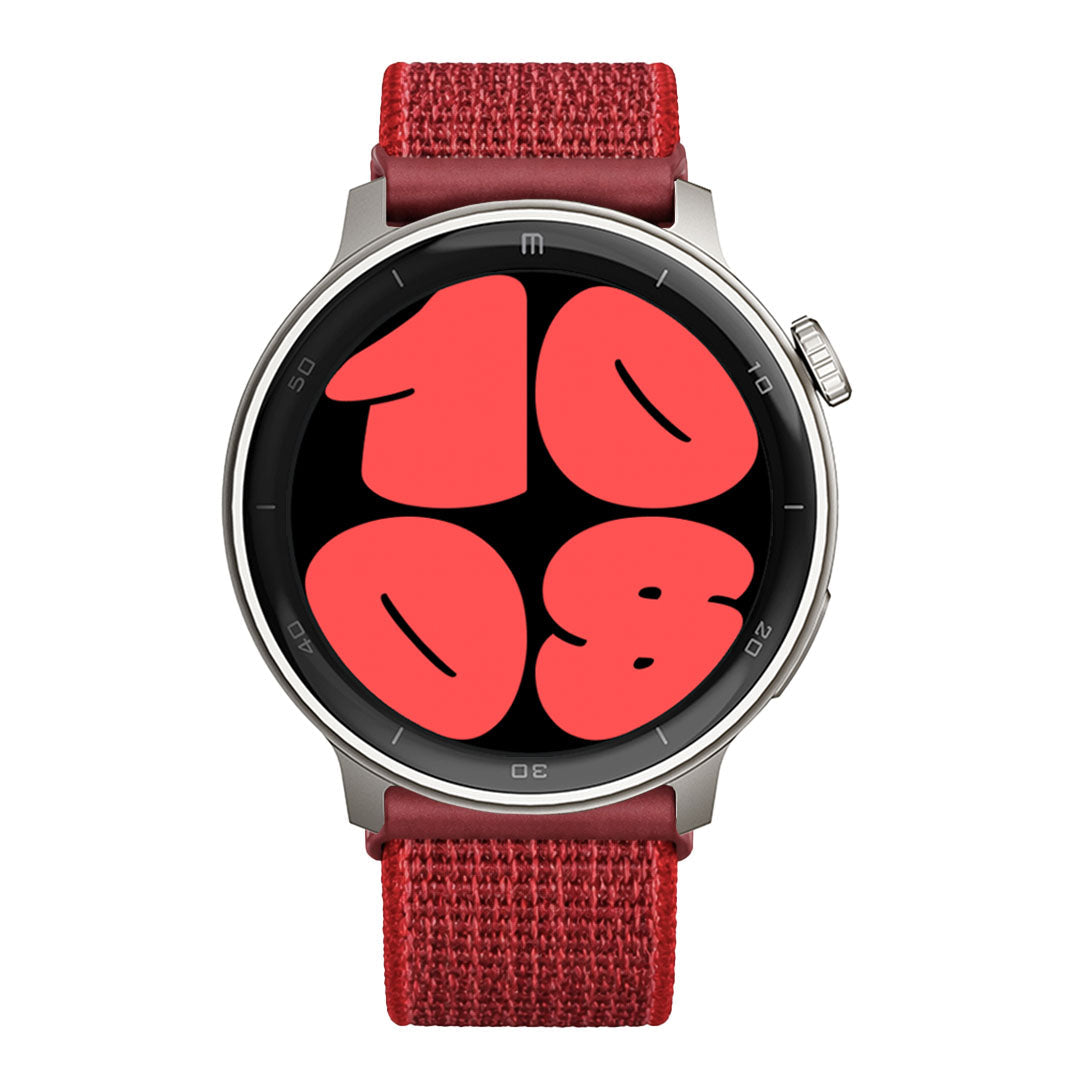 RELOJ T8 GRIS + PULSERA VELCRO ROJO-1