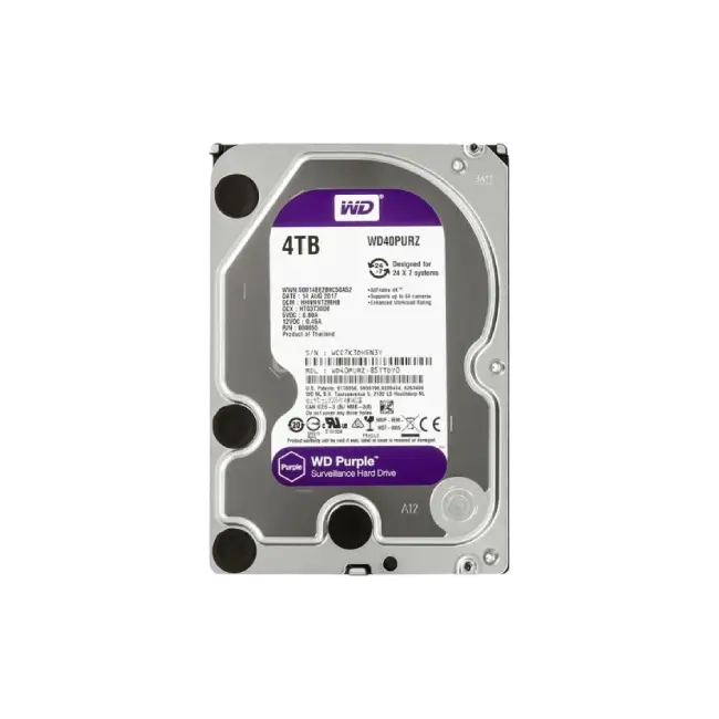 Disco Duro WD WD40PURZ Purple 4TB Surveillance 64MB IntelliPower-2