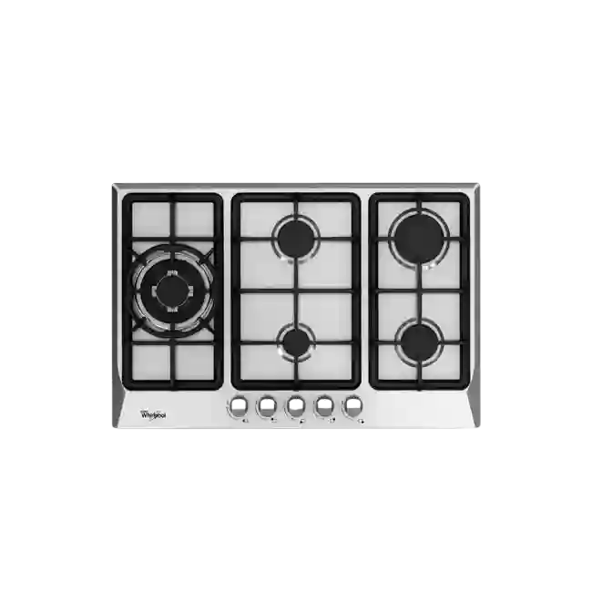 Cooktop Whirlpool 30" Gas 5 Quemadores Encendido Electronico Acero Inoxidable Hierro Fundido-1