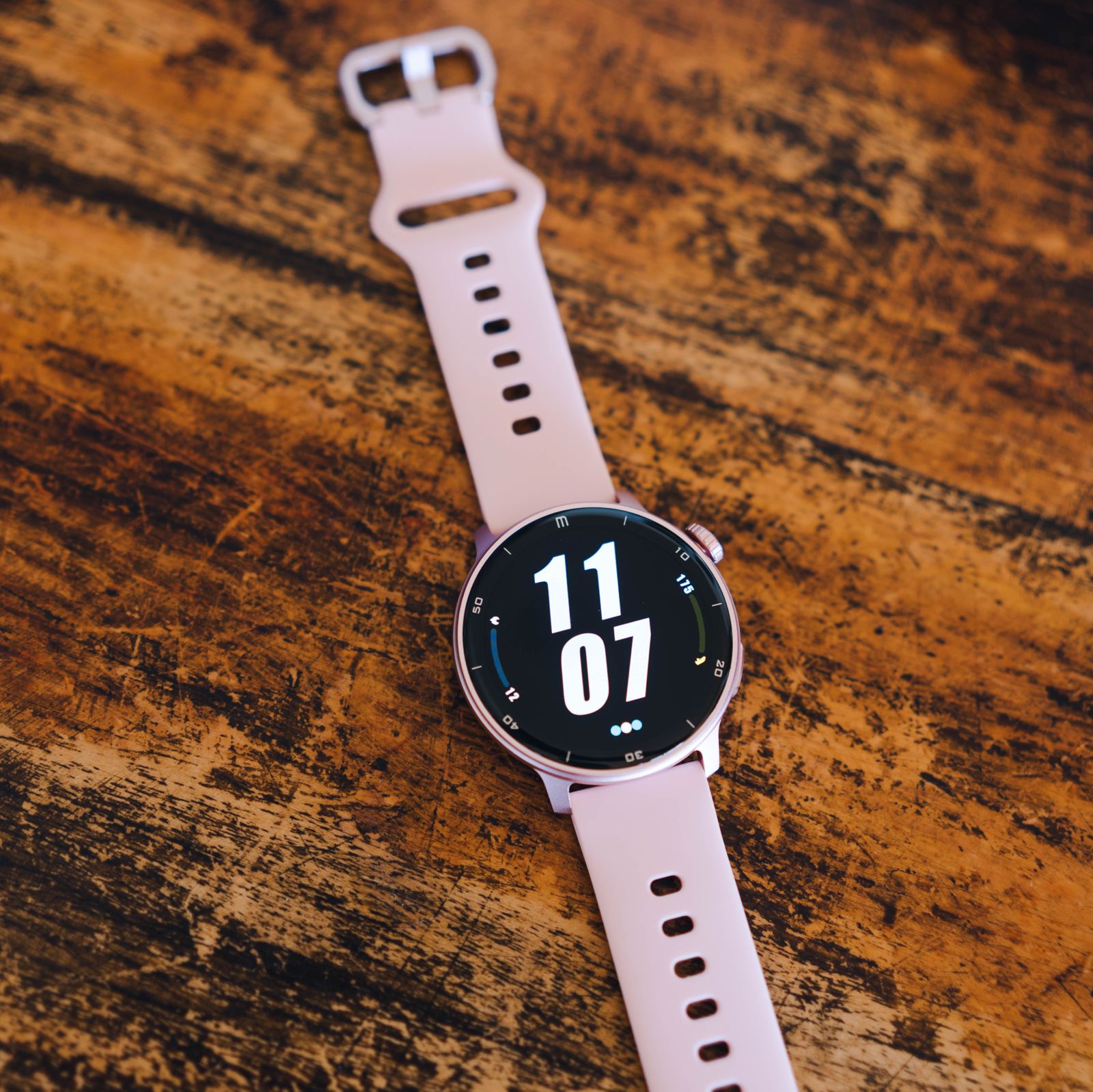 RELOJ T8 ROSA + PULSERA VELCRO NEGRO-7