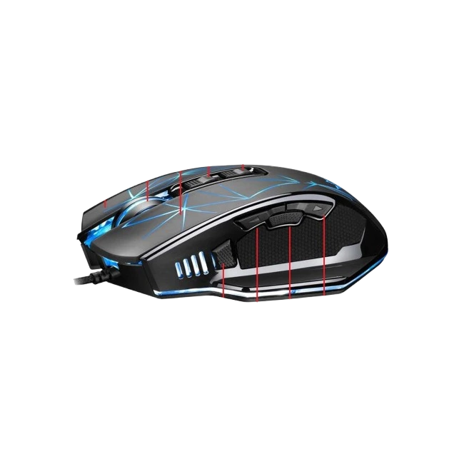 Mouse eTouch X10 Titan 7000 DPI Programable RGB 9 Botones Cableado-2