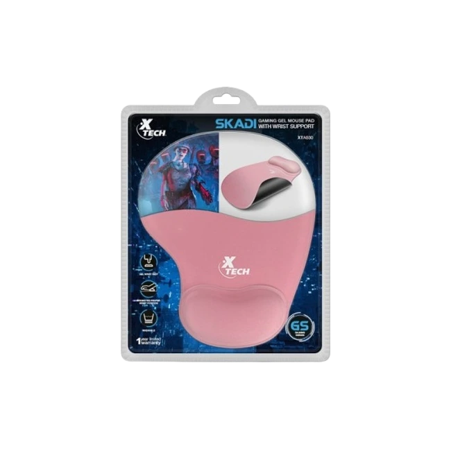 Mouse Pad Xtech Skadi XTA-530 con Reposa Muñeca de Gel Color Rosado