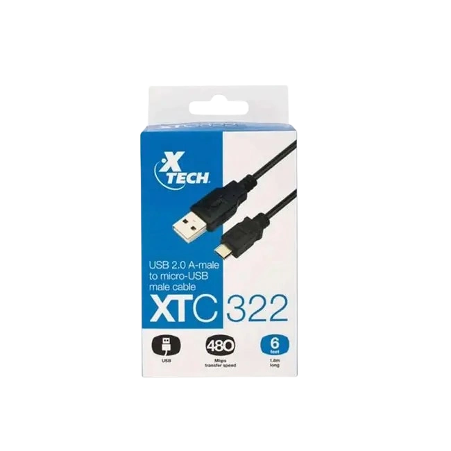 Cable Xtech XTC-322 USB 2.0 a Micro USB 1.8 Metros-2