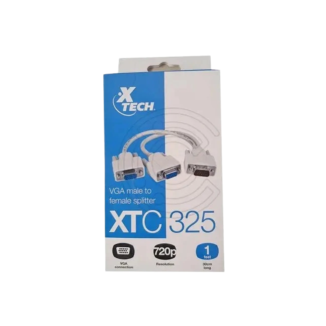 CABLE ADAPTADOR SPLITTER XTC-325 VGA MACHO A 2 VGA HEMBRA XTECH