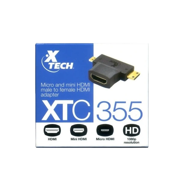 ADAPTADOR XTC-355 HDMI HEMBRA A MICRO / MINI HDMI MACHO XTECH