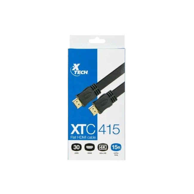 CABLE XTECH XTC-415 PLANO HDMI MACHO A MACHO 15 PIES-1