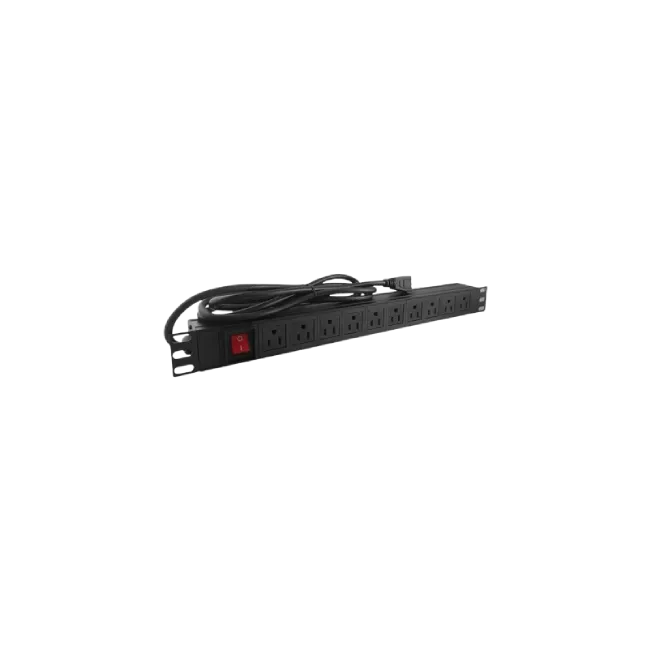 Regleta PDU ZKTeco ZKPDU-8P10A 8 Tomas Horizontal Para Gabinete 110VAC 15A-2