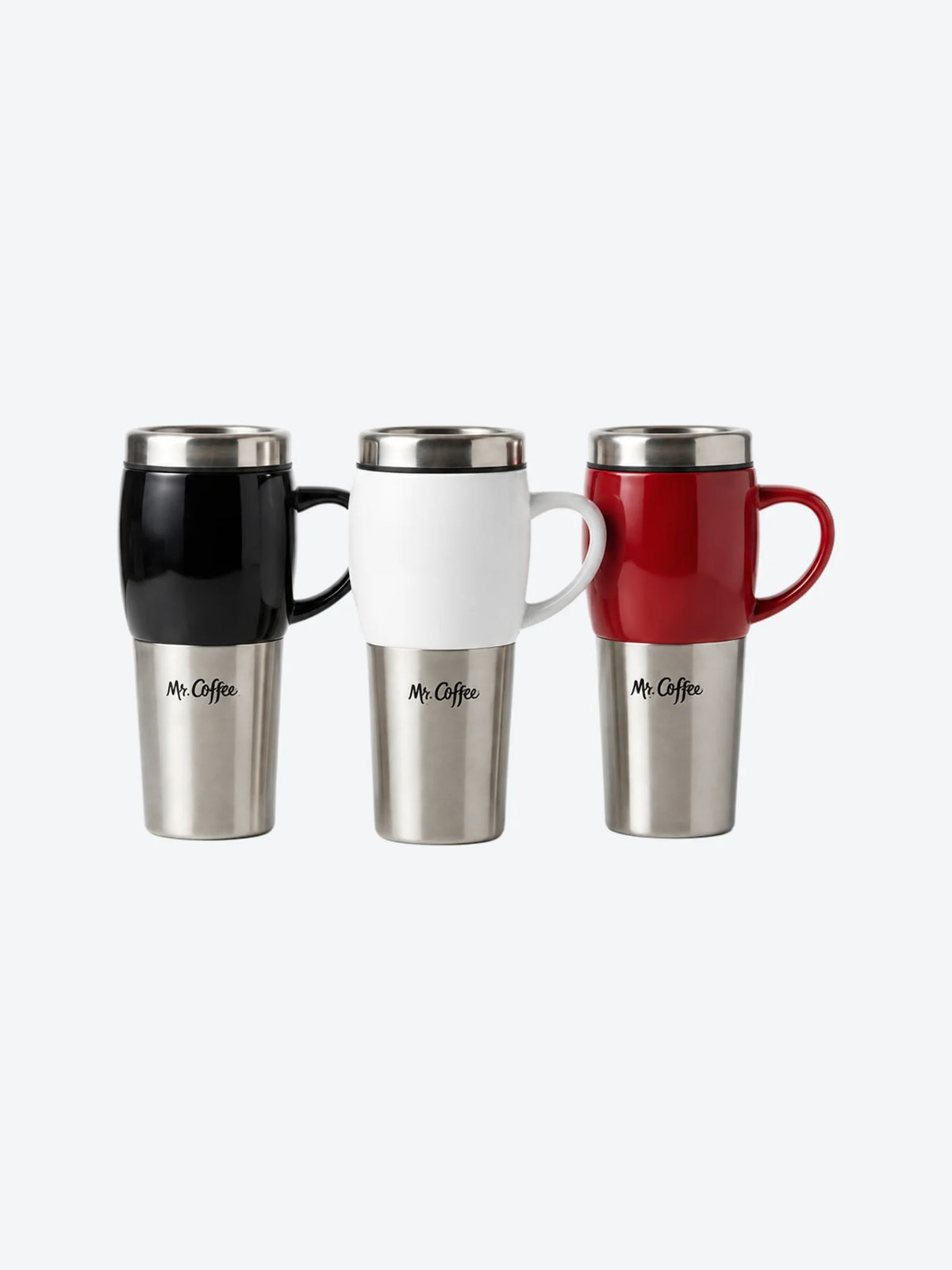 Mr. Coffee Taza de 16OZ con Tapa, 3 Colores Surtidos - Mr Traverse-1