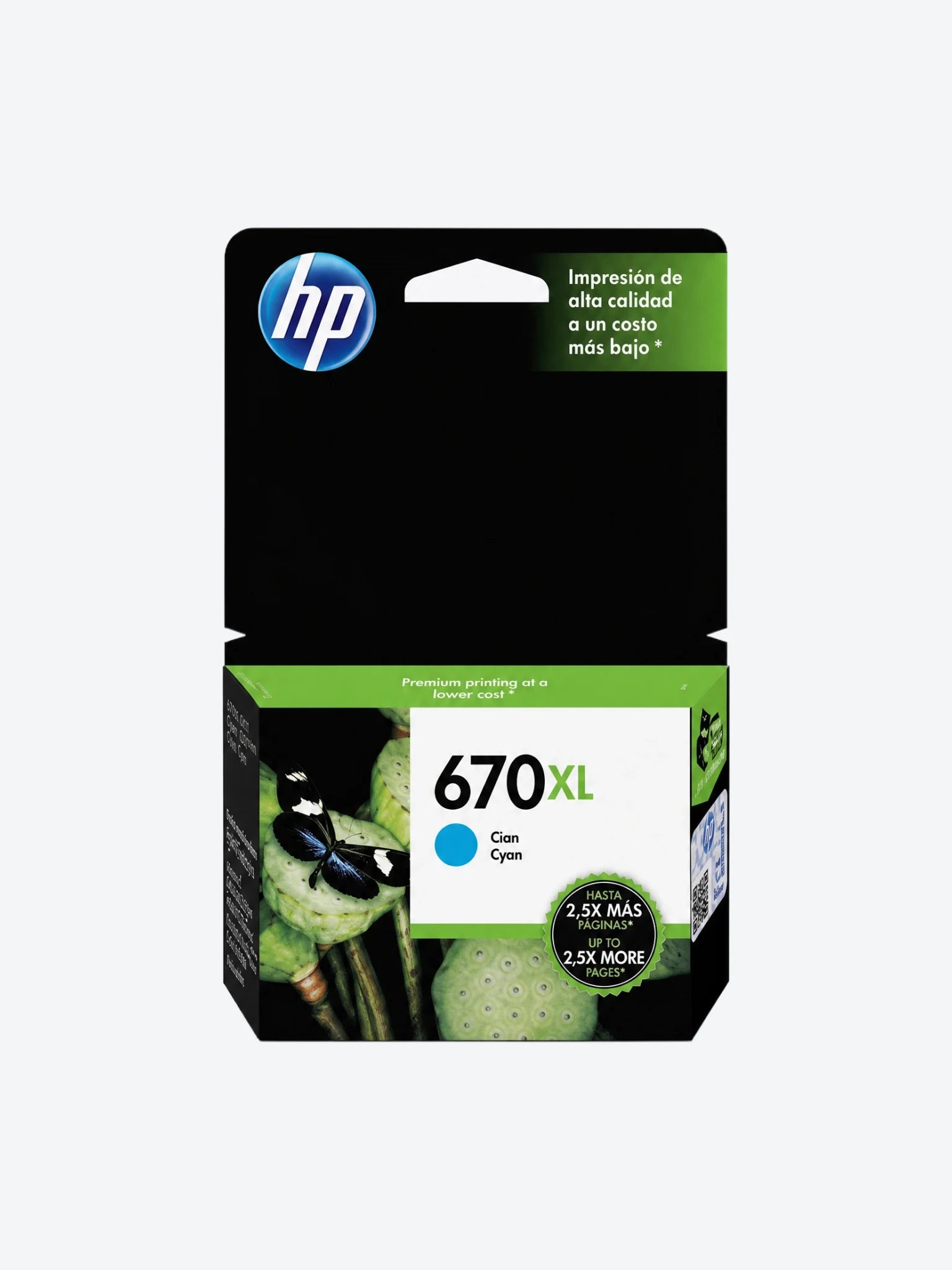 CARTUCHO DE TINTA HP CZ118AL 670XL ALTO RENDIMIENTO 750 PAGINAS COLOR CIAN-1