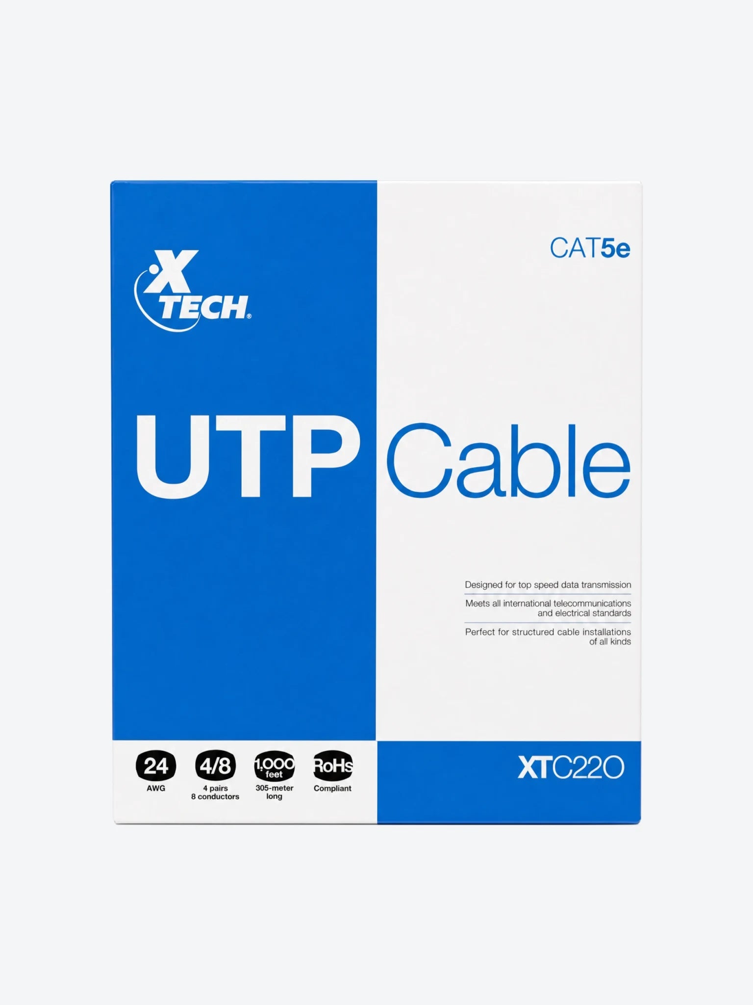 CABLE UTP XTC-220 CATEGORIA 5E METRO XTECH-1