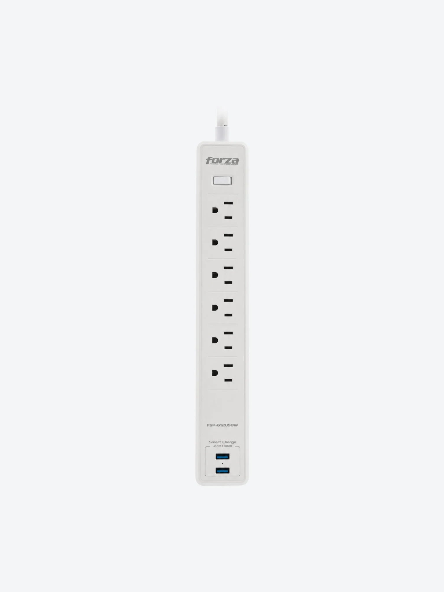 Protector de Voltaje Forza FSP-612USBW 110/220VAC 6 Tomas 2 Puertos USB Color Blanco