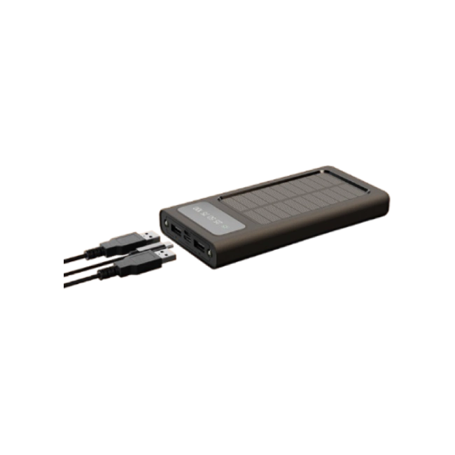 Xtech XPB-100 - Solar Power Bank - 24 pin USB-C / 4 pin USB Type A / 5 pin Micro-USB Type A - 24 pin USB-C / 4 pin USB Type A / 5 pin Micro-USB Type A - Lithium ion polymer - Para Universal - built-in charg cables10,000mAh-2