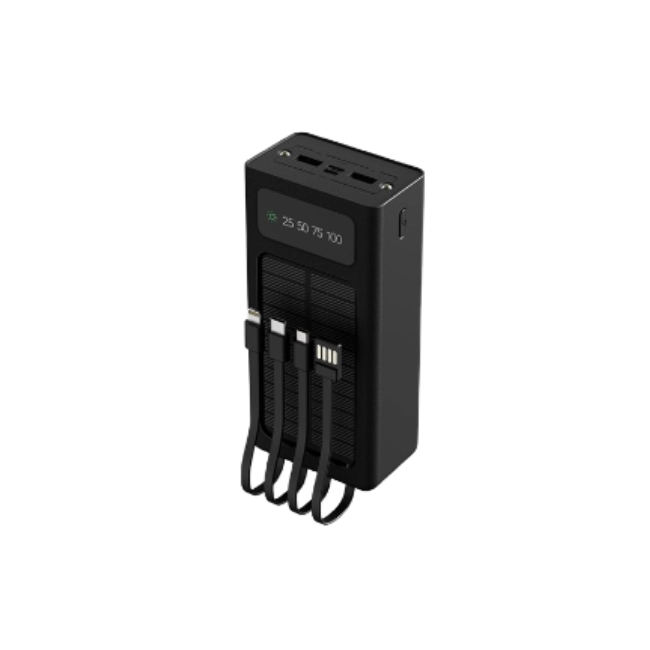 Xtech XPB-300 - Solar Power Bank - 24 pin USB-C / 4 pin USB Type A / 5 pin Micro-USB Type A - 24 pin USB-C / 4 pin USB Type A / 5 pin Micro-USB Type A - Lithium ion polymer - Para Universal - built-in charg cables30,000mAh-5