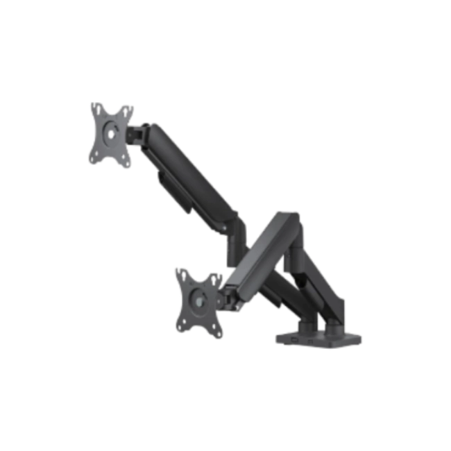 SOPORTE ARGOM PARA DOBLE MONITOR 17" A 32", RESORTE DE GAS Y ABRAZADERA-1