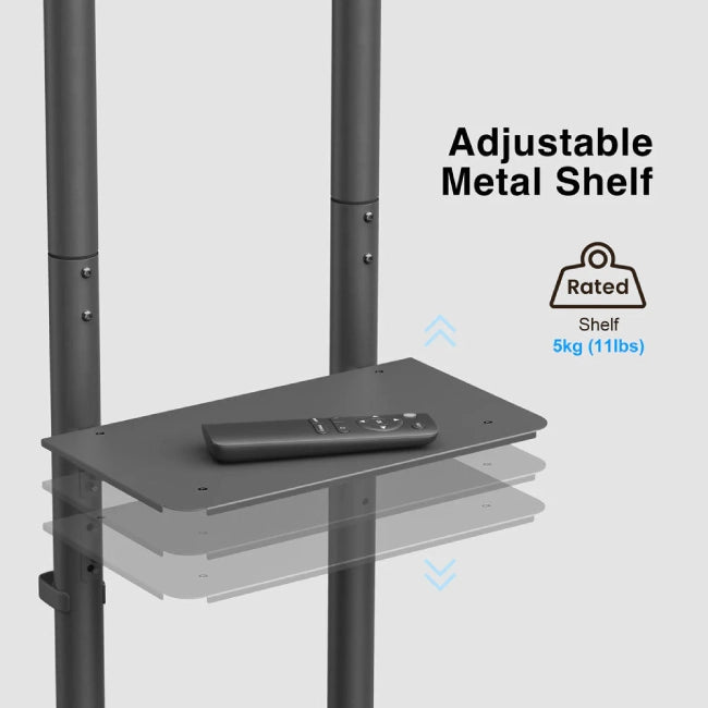 SOPORTE MOVIL ARGOM PARA TV 37" A 70" CON ESTANTES Y SOPORTE PARA CÁMARA-9