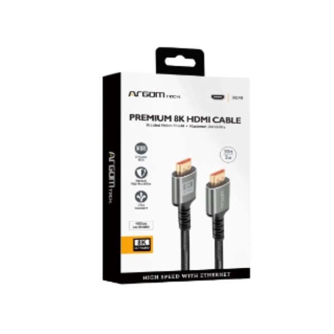 CABLE HDMI 8K ARGOM DE ULTRA ALTA VELOCIDAD PREMIUM CON ETHERNET 3M/10FT