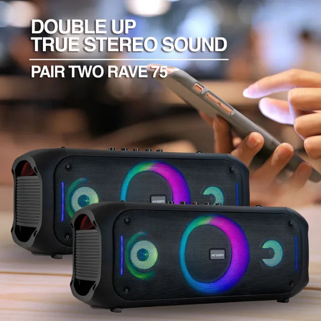 ARGOM RAVE 75 - ALTAVOZ BT CON LUCES LED 80W RMS COLOR NEGRO-7