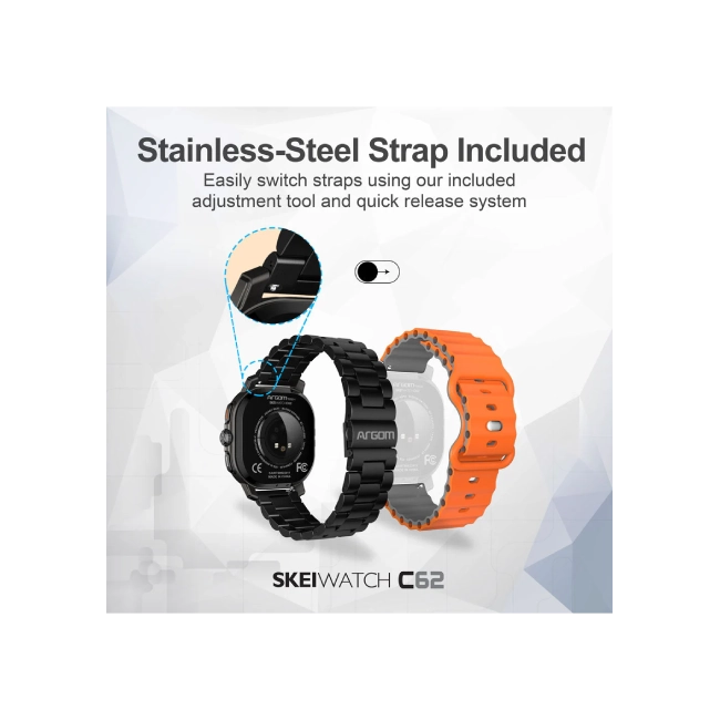 SKEIWATCH ARGOM C62 NEGRO - PANTALLA AMOLED 1.53", 2 CORREAS, RESISTENCIA 1ATM-14