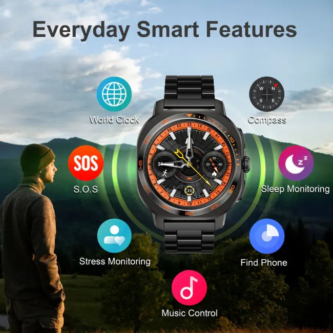 SKEIWATCH ARGOM C62 NEGRO - PANTALLA AMOLED 1.53", 2 CORREAS, RESISTENCIA 1ATM-18