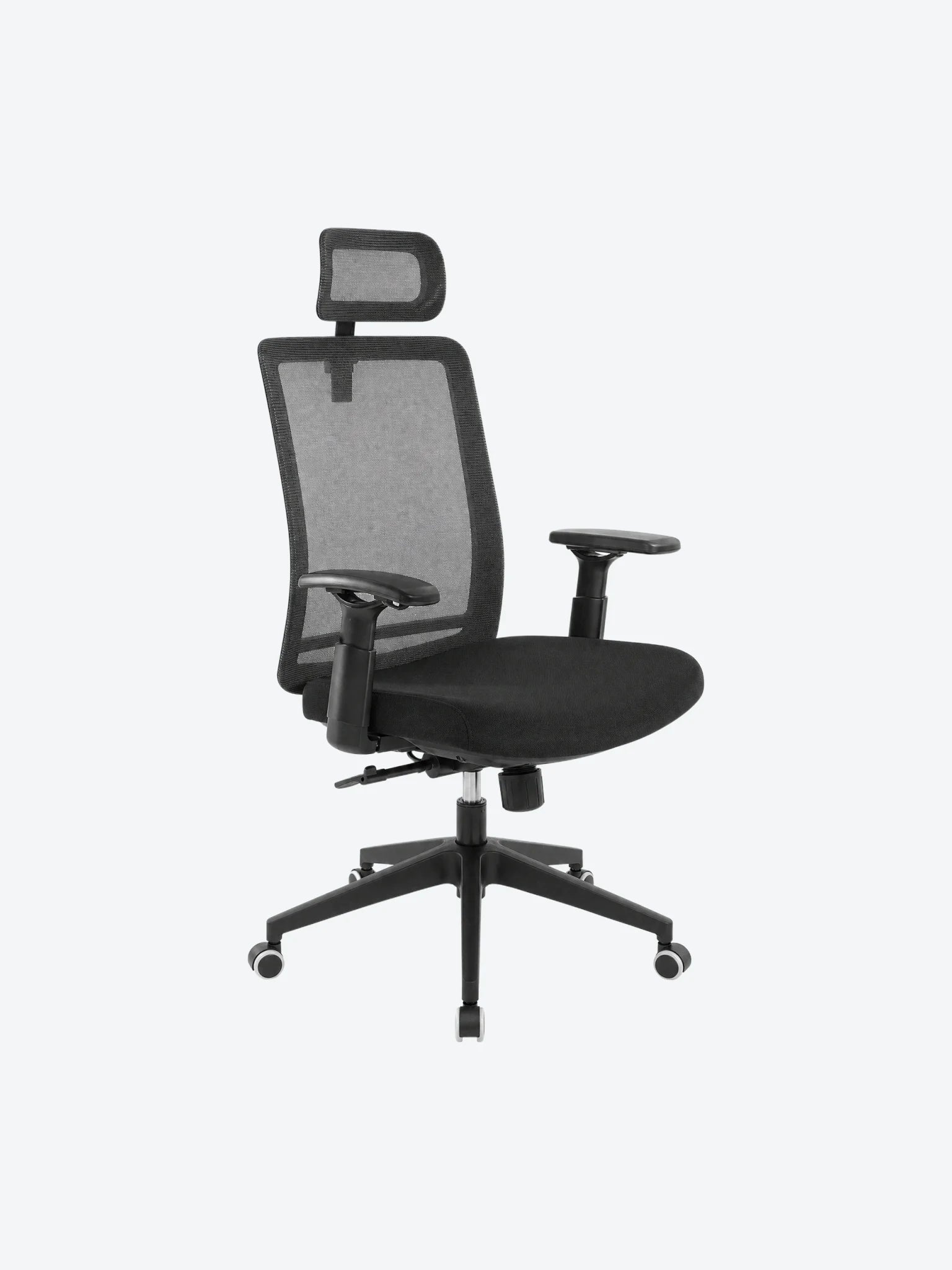 Silla Ejecutiva MG-WBY-036-BK De Tela Con Respaldo Alto y Reposa Cabeza Color Negro