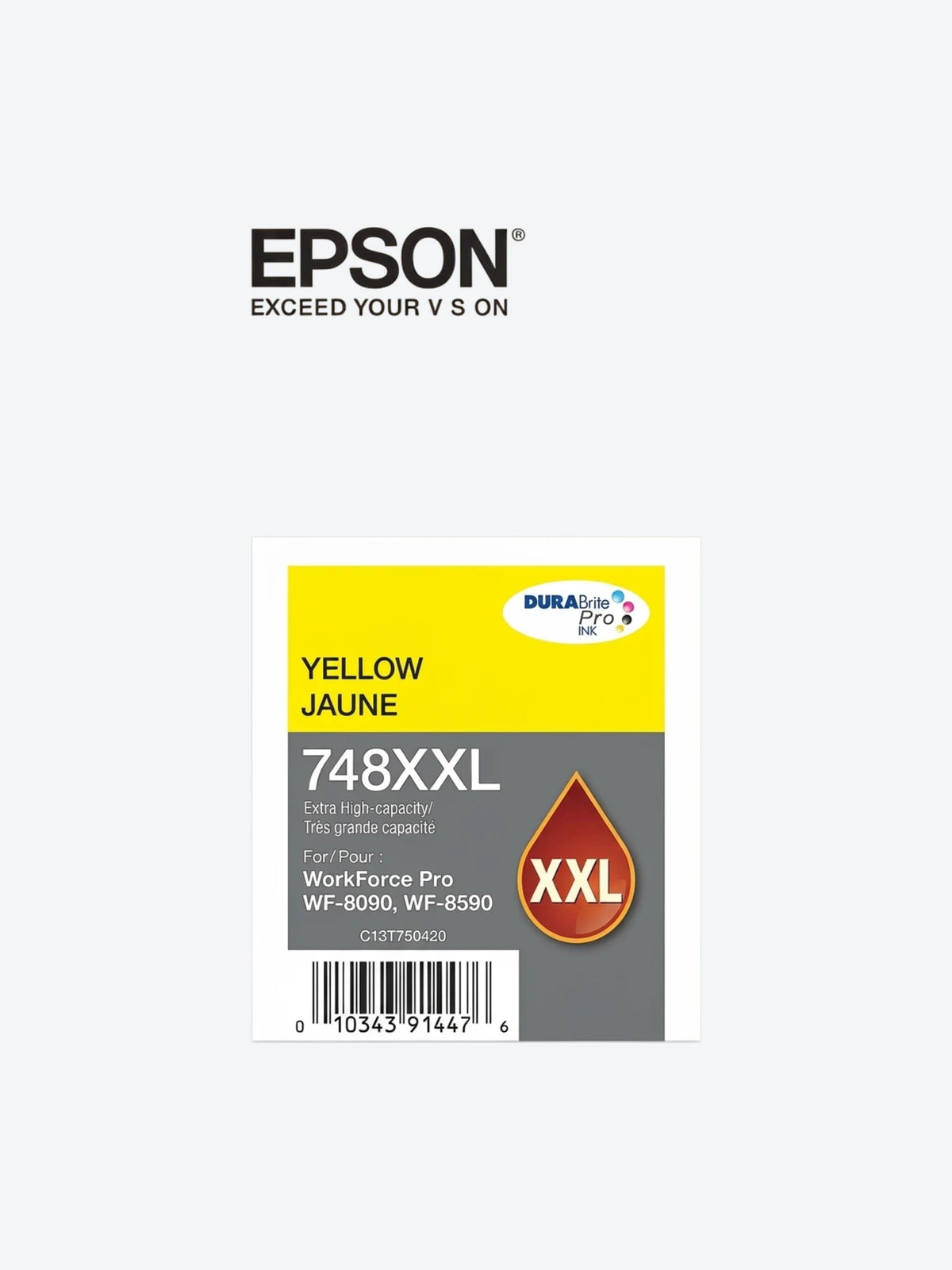 Epson 748XXL - XL - amarillo - original - cartucho de tinta - para WorkForce Pro WF-6090, WF-6590, WF-8090, WF-8090 D3TWC, WF-8590, WF-8590 D3TWFC-1