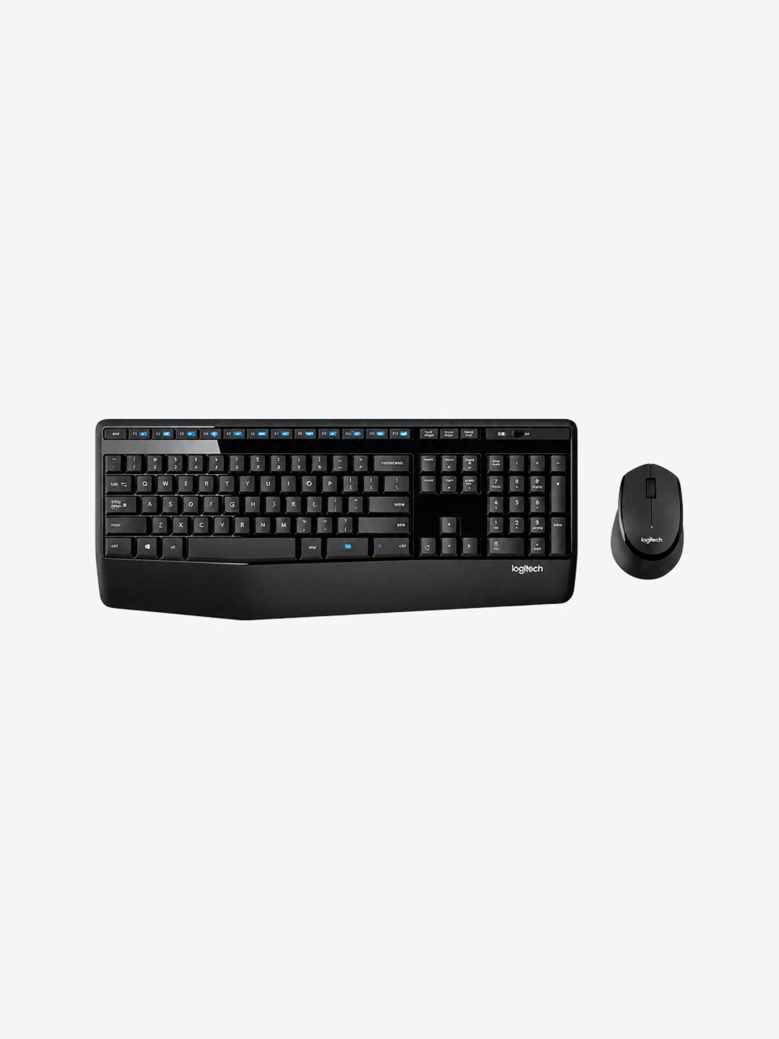 Logitech Wireless Combo MK345 - Juego de teclado y ratón - inalámbrico - 2.4 GHz - QWERTY - español - negro, azul
