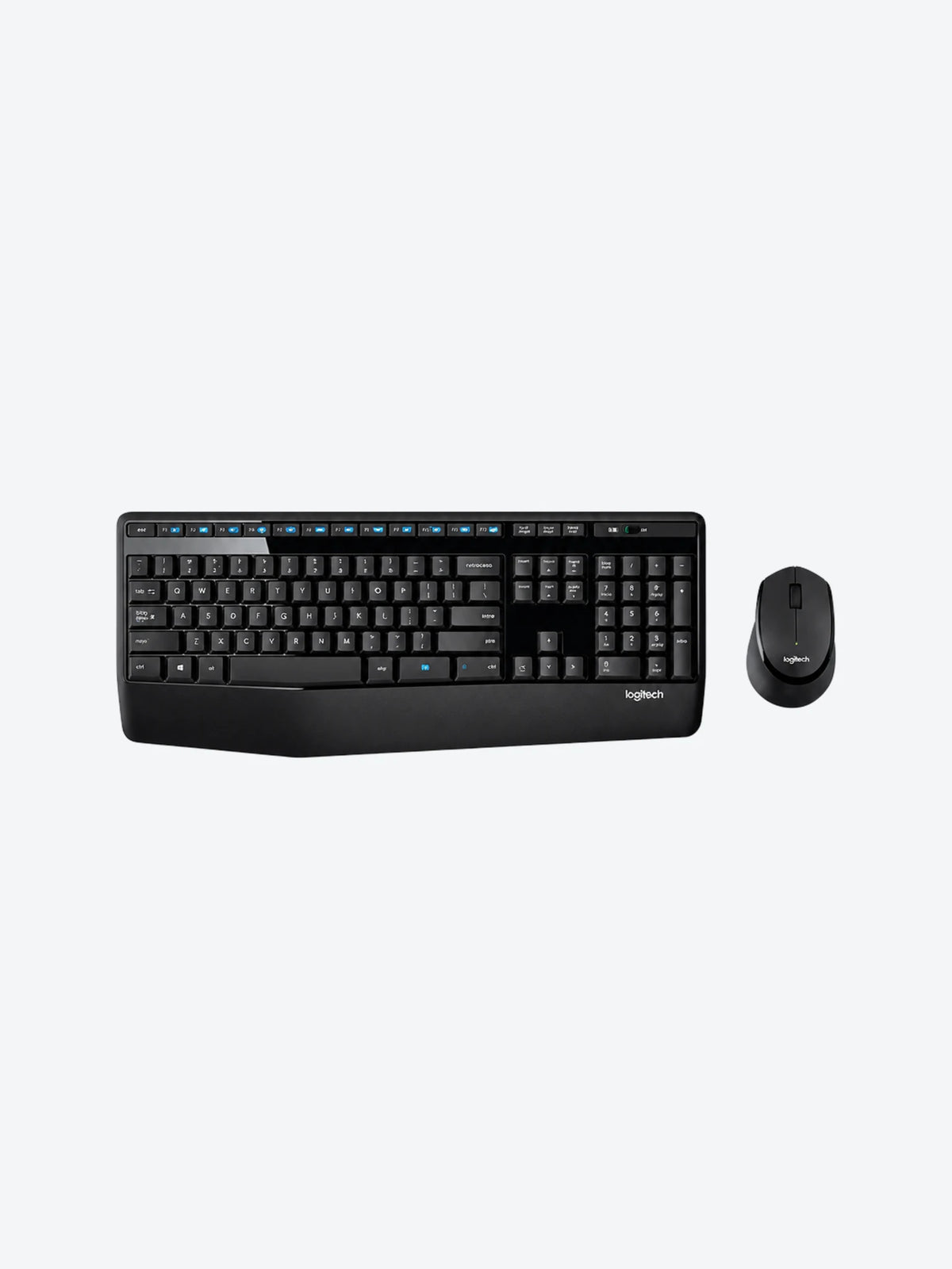Logitech Wireless Combo MK345 - Juego de teclado y ratón - inalámbrico - 2.4 GHz - QWERTY - español - negro, azul-1