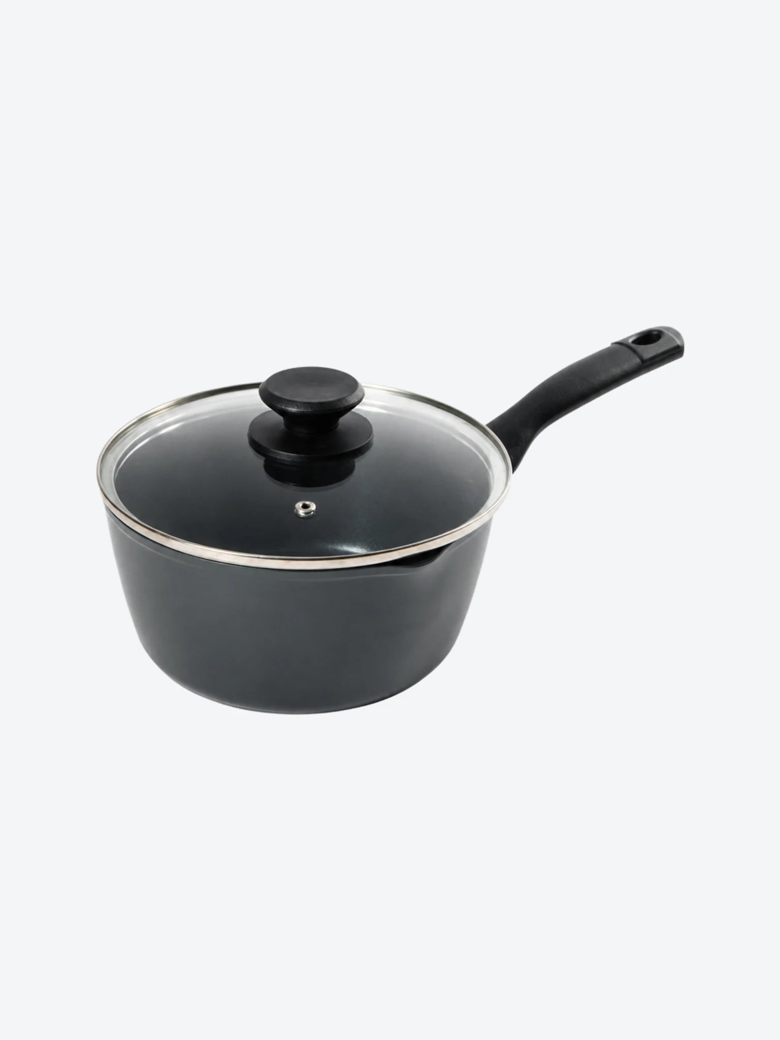 CACEROLA 2.5 QT, DE ALUMINIO BASE DE INDUCCION, TAPA DE VIDRIO, COLOR GRIS MATTE MODELO DIXON MARCA OSTER