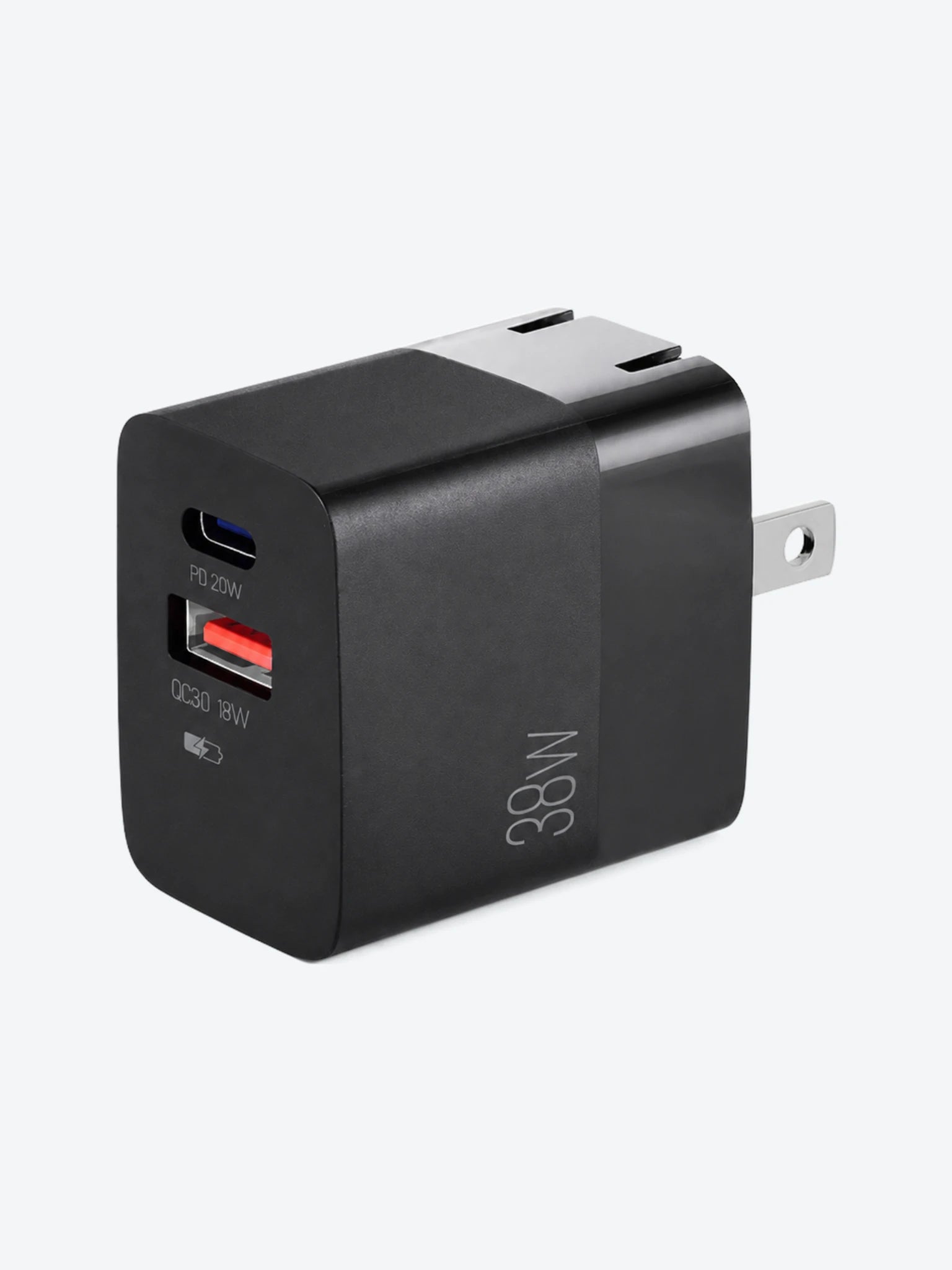 VOLTA P4 38W PRO PD TYPE-C + USB CON CARGADOR DE PARED CON ENCHUFE PLEGABLE