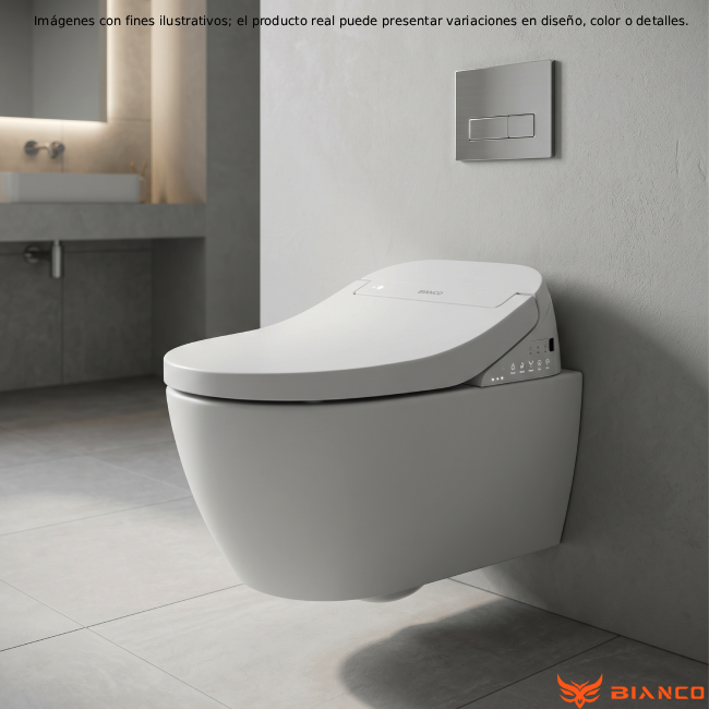 Inodoro Bianco BNCST-6325WHT Inteligente con Tanque de Descarga y cumplimiento con la ADA Para Instalacion Empotrada Color Blanco