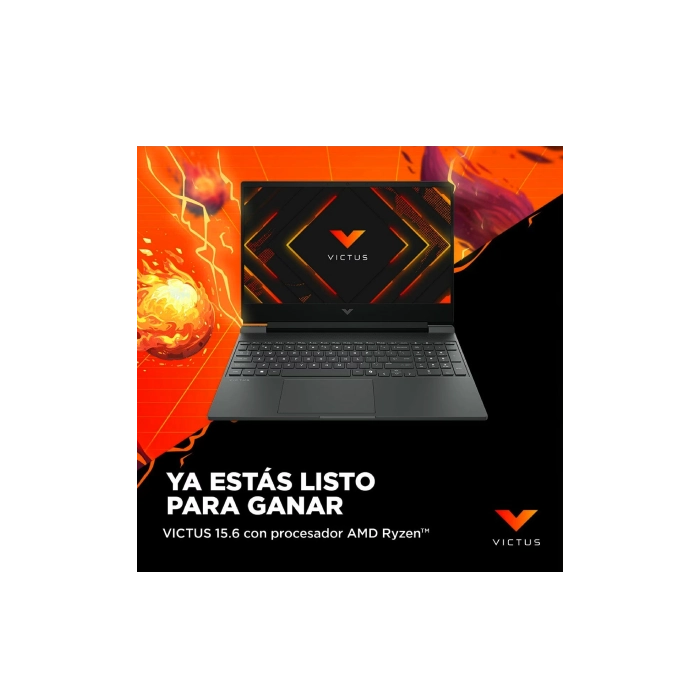 Laptop HP Victus Gaming 15-FB3018LA SPA AMD Ryzen 7 7445HS 512GB SSD 8GB RAM 15.6"1920x1080 WIN 11 Home  RTX3050 Color Negro