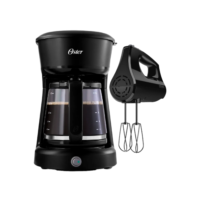 Cafetera Oster BVSTDCS12BN-013 12 Tazas Con Filtro Permanente Color Negro con Batidora Black+Decker MX400B-LA de Mano 250 Watts 5 Velocidades-2
