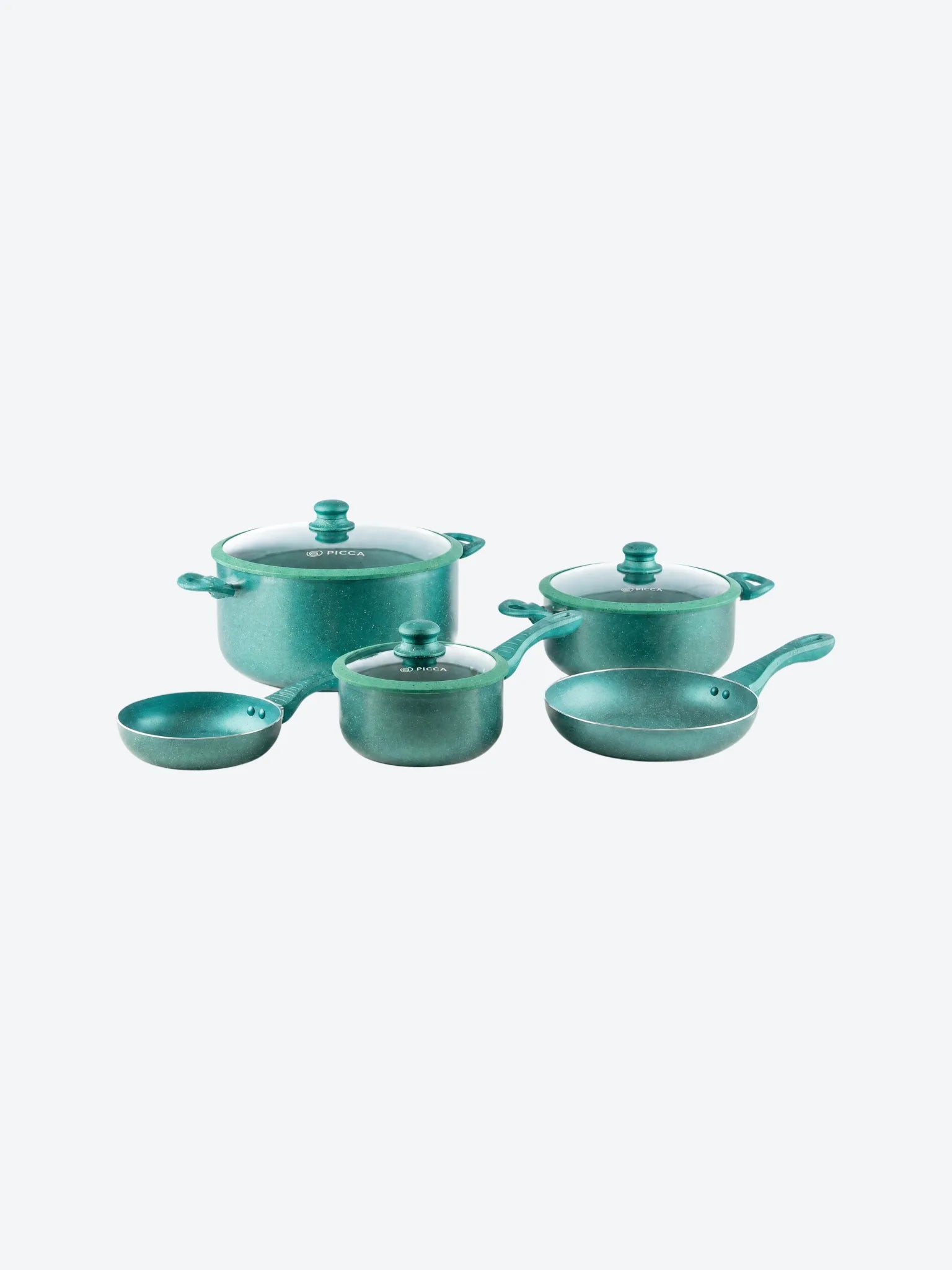 Bateria de Cocina Picca Gravina PI008BMT 8 Piezas de Marmol Colo Turquesa