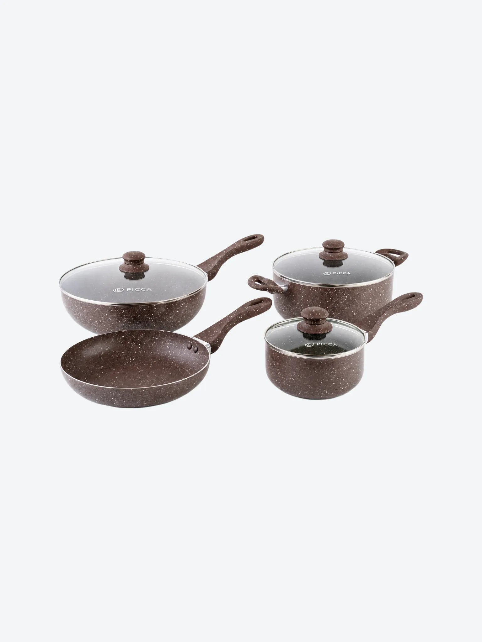Bateria de Cocina Picca Monza PI007BTC 7 Piezas Dyflon Color Cafe-1