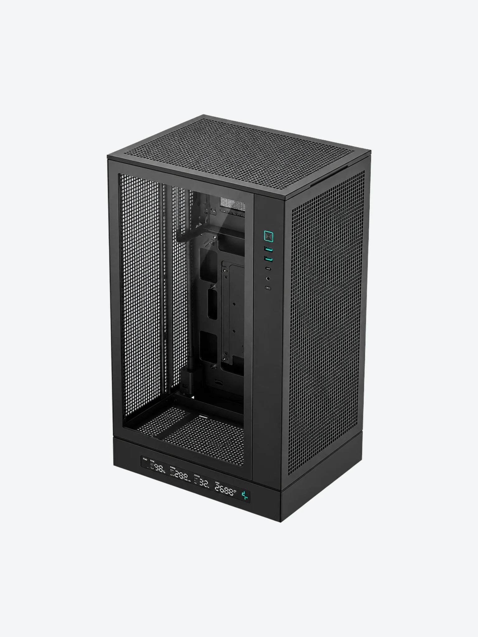 CASE DEEPCOOL CH270 DIGITAL MINI TOWER SIN VENTILACIÓN INCLUIDA CON VIDRIO LATERAL Y MALLA FRONTAL R-CH270-BKNDM0-G-1