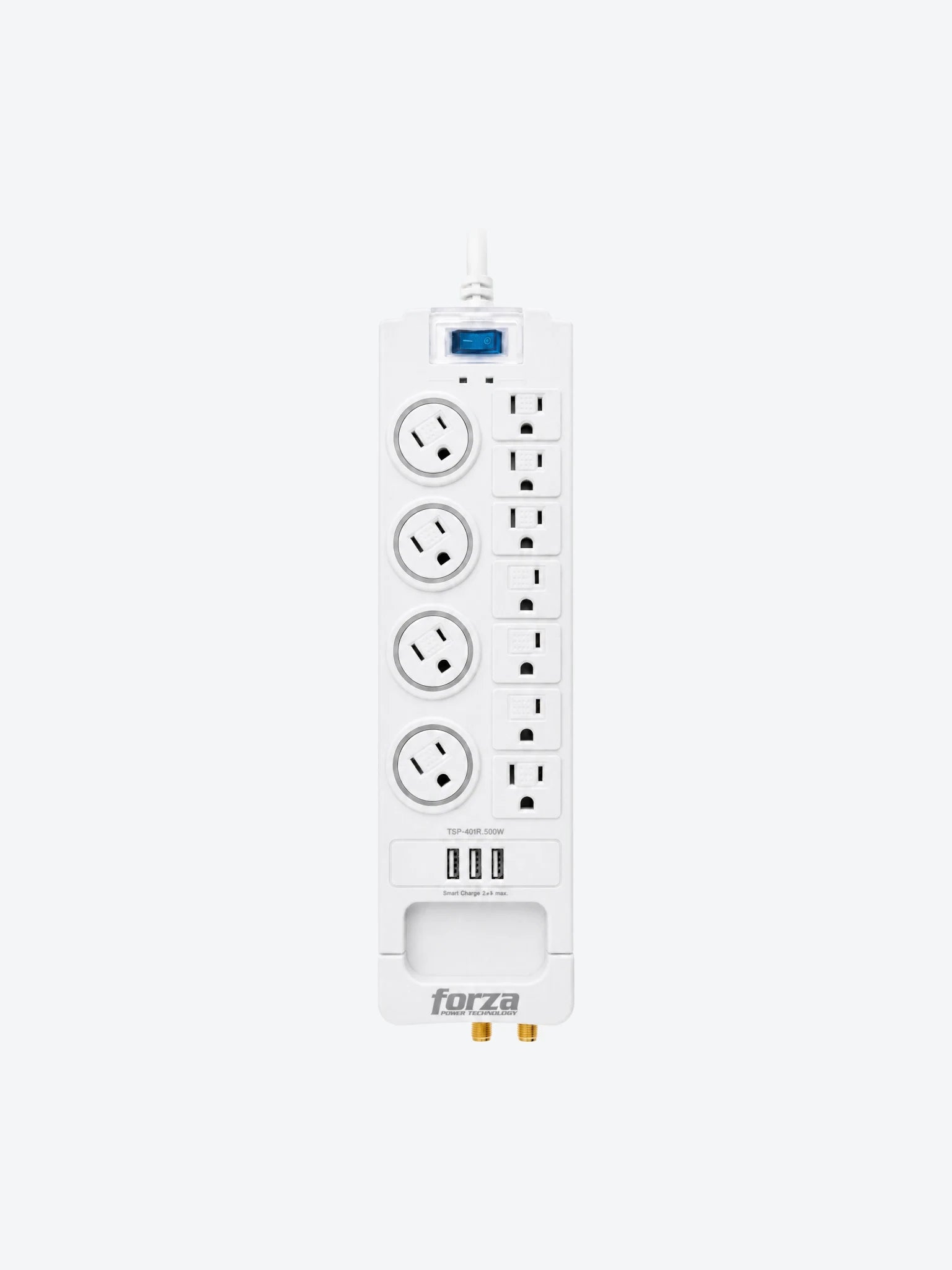 Protector Forza de Sobretension FSP-1011USBW 110/240V 1800J 11- NEMA3-USB WH Color Blanco